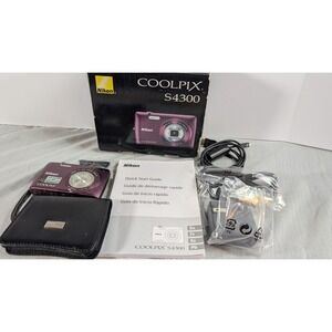 Nikon COOLPIX S4300 16.0MP Digital Camera - Plum/Purple (Bundle with Box)